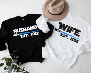 Custom Star Wars Matching Couple Shirt, Disney Star Wars Husband Est. 2022 Wife Est. 2023